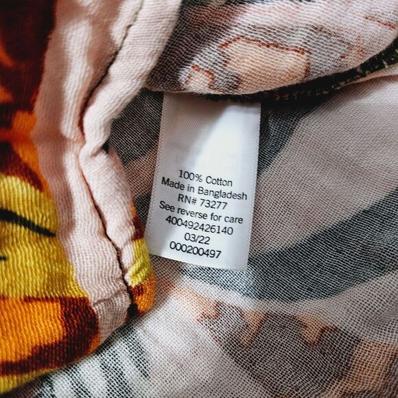 Sonoma Womens Button Up Blouse Multi-Color Size Medium 100% Cotton Short Sleeve - Picture 7 of 14